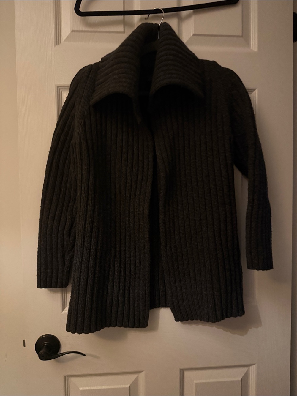 The Limited Dark Gray Ribbed Open Cardigan